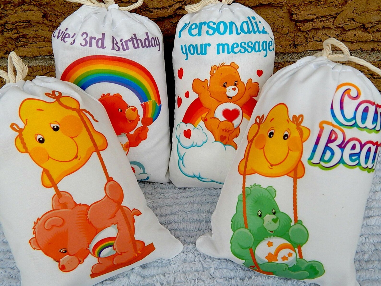 8 Care Bears Birthday Favor Bags Care Bear's Group 2 for Etsy