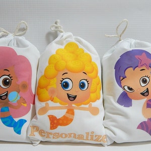 10 Bubble Guppies Favor Bags Birthday or School events for Treat's or gift Can be personalized Set of 10 bags per order 6 x 8 size bags image 3