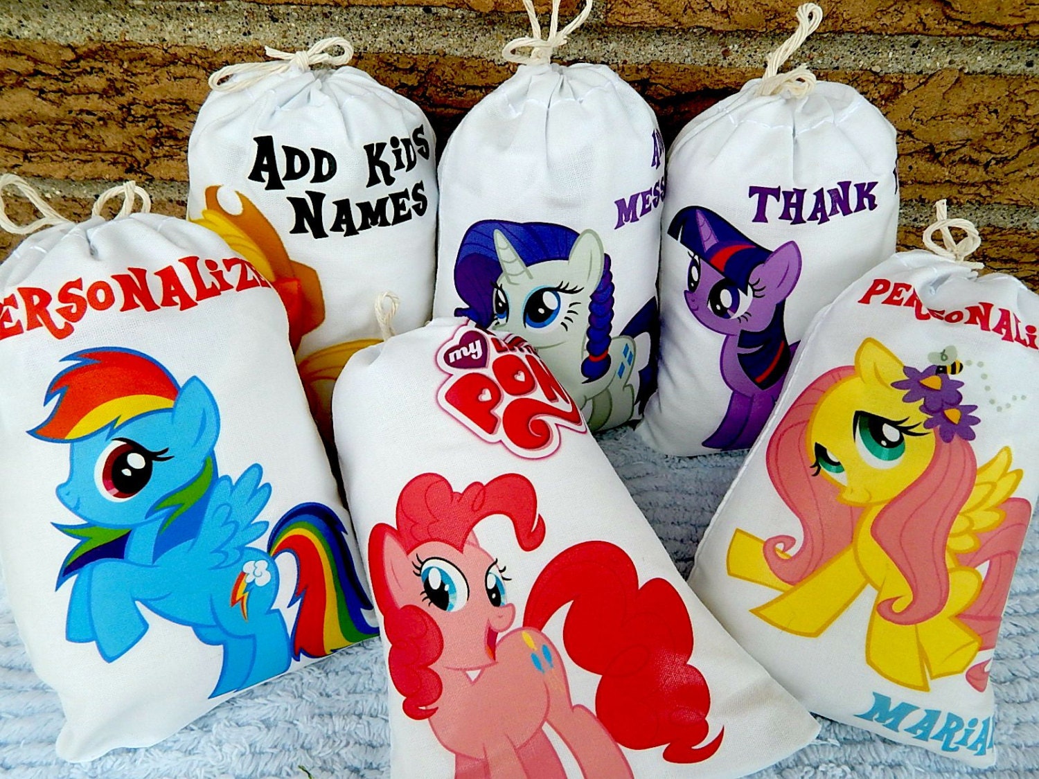 My Little Pony Birthday Party Favor bags Cartoon Characters Etsy