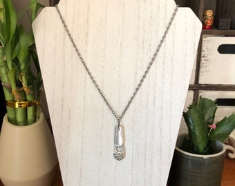 Sterling Silver Plated Spoon Necklace - Antique Repurposed Jewelry