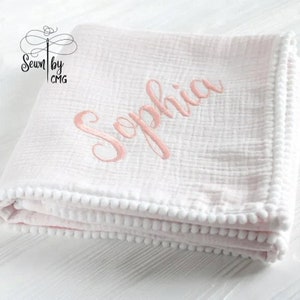 Personalized muslin baby blankets