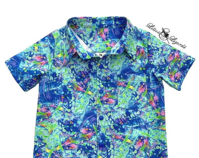 Kids 90's Neon Paint Splatter Shirt