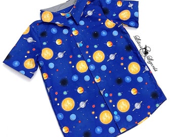 Planets Button-up Shirt For Boys