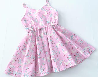 Pink Floral Butterly Dress For Girls