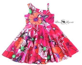 Hummingbird Floral Dress For Girls