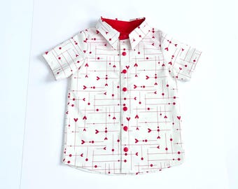 Boys Hearts and Arrows Collared Shirt