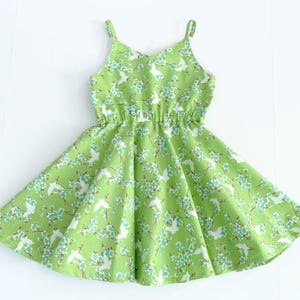 Green Floral Butterfly Sundress For Girls