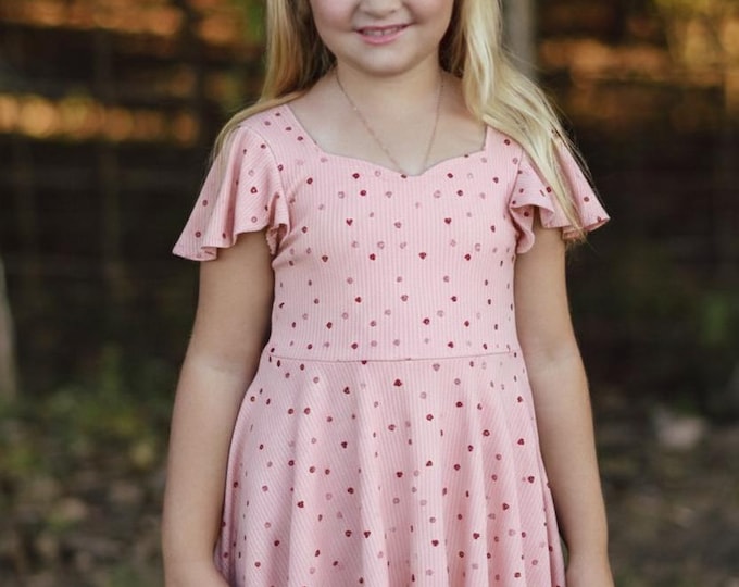 Featured listing image: Girls Pink Heart Dress | Valentine's Day Dress