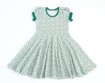 Girls Green Shamrock St Patrick's Day Dress