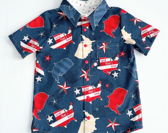Featured listing image: Boys Patriotic USA Cotton Shirt