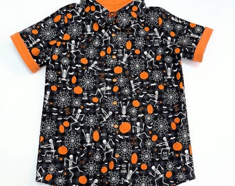 Halloween Shirt For Boys - Glow in The Dark Skeleton Shirt