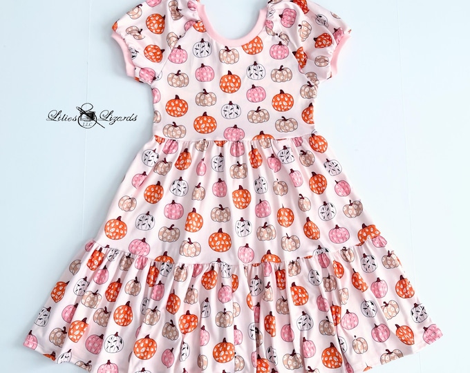 Featured listing image: Fall Pumpkin Dress For Girls - Pretty Pumpkin Dress - Halloween Dress for Girls