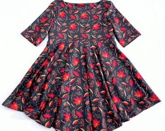 Girls Fall Botanical Dress - Thanksgiving Outfit For Girls