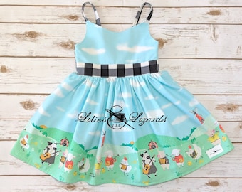 Girls Farm Animal Dress - Animal Themed Birthday Outfit