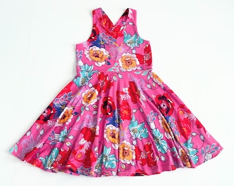 Tropical Sundress For Girls - Bold Floral Girls Dress