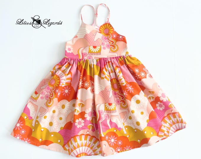 Featured listing image: Floral Horse Sundress For Girls