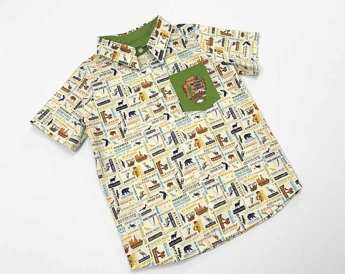Featured listing image: Boys National Parks Shirt - Cotton Collared State Parks Top
