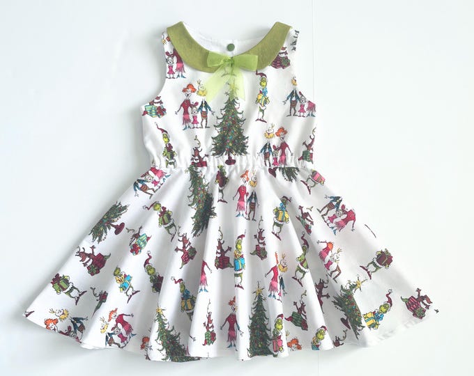 Featured listing image: Girls Christmas Dress - Holiday Movie Character Print Dress
