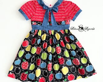 Apple School Dress For Girls - Back-to-School Dress