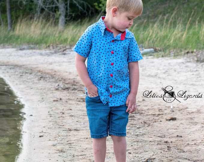 Featured listing image: Nautical Sailboat Button-Up Shirt For Boys