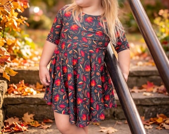 Girls Fall Botanical Dress - Thanksgiving Outfit For Girls