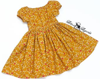 Yellow Floral Dress For Girls