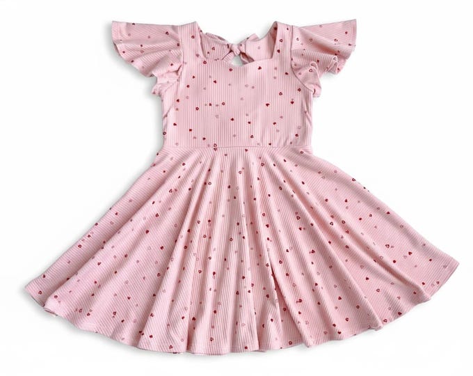Featured listing image: Girls Pink Heart Dress | Valentine's Day Dress