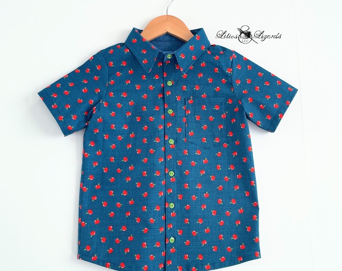 Featured listing image: Boys Short Sleeve Apple Button-Down Shirt