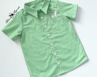 Boy's Easter Shirt - Spring Button-Down - Cotton Collared Dress Shirt