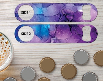 Bottle Opener for Bartender Gift & Home Bar Fluid Abstract Bottle Opener Bar Key Bar Blade Flat Beer Opener for Bar Staff Gift for Bartender