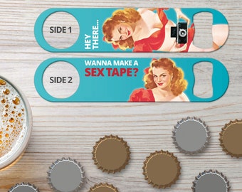 Bottle Opener for Bartender Gifts Sex Tape Pin Up Girl Vintage Ads Personalized Speed Opener Custom Bar Blade Flat Bottle Opener Bar Key