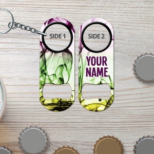 Mini Bottle Opener Keychain for Bartender Gift & Home Bar Watercolors Custom Bottle Opener Bar Blade Beer Opener Cute Gift for Bartender