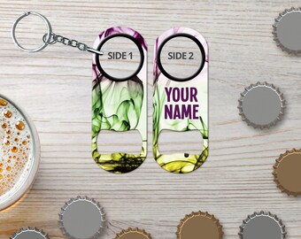 Mini Bottle Opener Keychain for Bartender Gift & Home Bar Watercolors Custom Bottle Opener Bar Blade Beer Opener Cute Gift for Bartender
