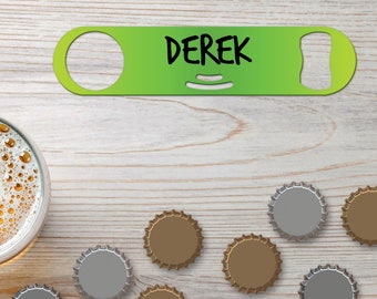 Personalized Bartender Bottle Opener with Strainer & Can Opener