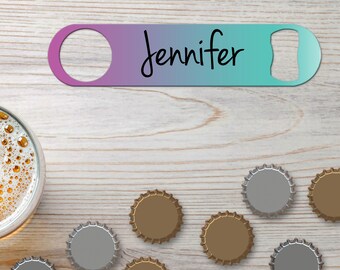 Personalized Bottle Opener Bartender Gift Beer Opener Flat Bottle Opener Name or Design Speed Opener Sparks Purple Gifts & Assorted Colors