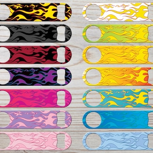 Bottle Opener for Bartender Gifts Speed Openers Bar Blade Personalized Bottle Openers Bar Keys Flames Pattern Fire Custom Beer Bottle Opener