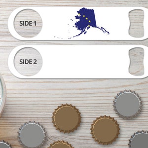 Bottle Opener Bartender Gifts Professional Speed Opener Alaska Map Flag Gifts for Bar Staff Bar Blade Flat Bottle Opener Restaurant Bar Key