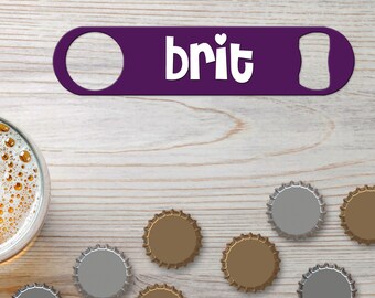 Personalized Bottle Opener Bartender Gift Beer Opener Flat Bottle Opener Add Name or Design to Speed Opener Purple Gifts & Assorted Colors