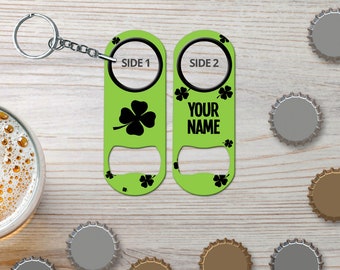 Mini Bottle Opener Keychain for Bartender Gift & Home Bar Irish Love Clovers Custom Bottle Opener Bar Blade Beer Opener Gift for Bartender