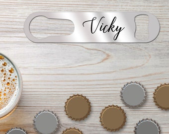 Personalized Bartender Bottle Opener with Pour Spout Remover