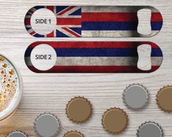 Hawaii Flag Bottle Opener, Bar Blade Key - Bartender Gift