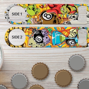 Bottle Opener for Bartender Gifts Getting Lucky Vegas Casino Personalized Speed Opener Bar Blade Flat Bottle Opener Bar Key for Bar Staff