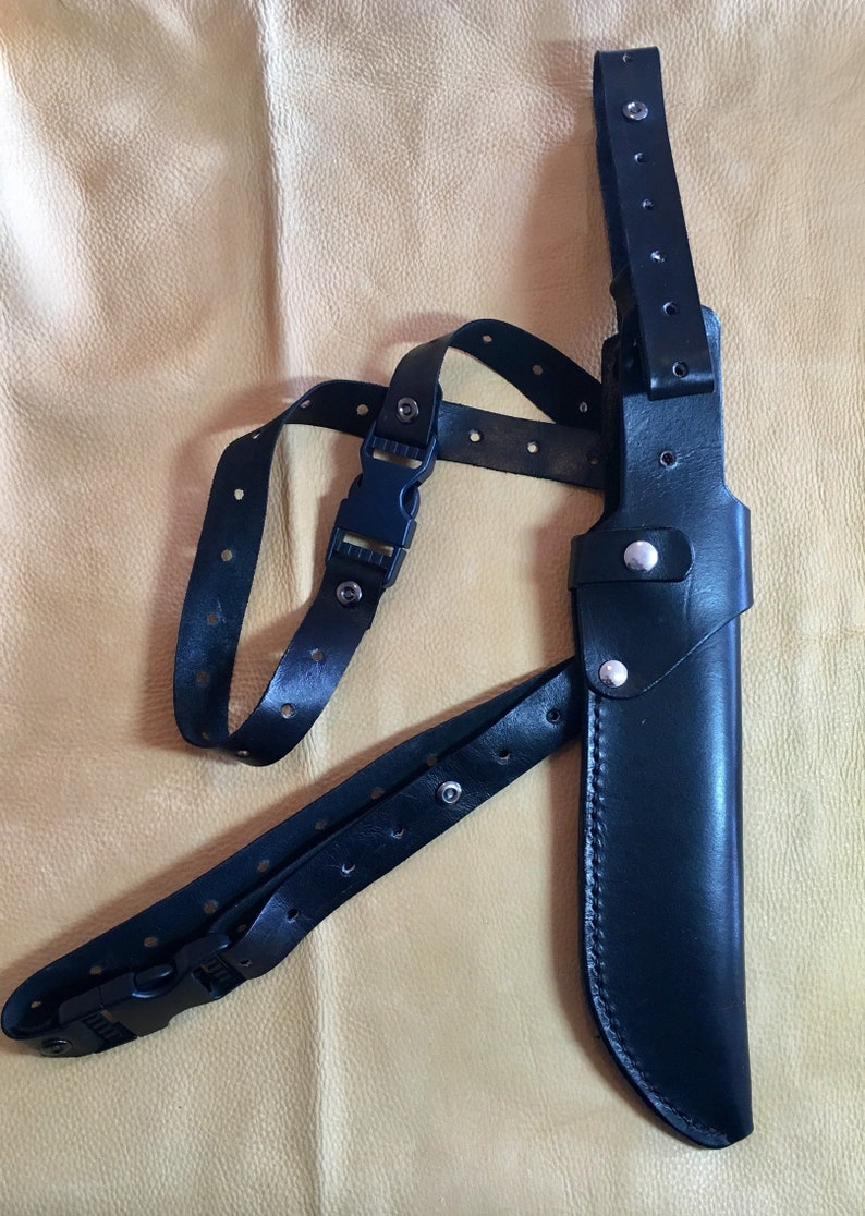 DKM Leathers Thigh Carry Knife Sheath System by Etsy