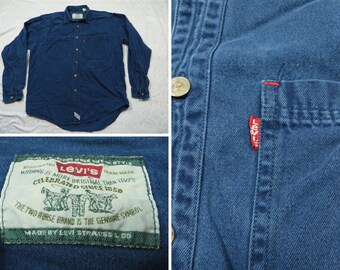 levi blue jean shirts