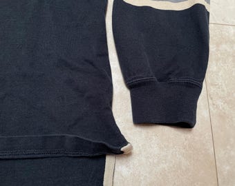 vintage polo de rugby à manches longues L.L. Bean rayé rouge taille M