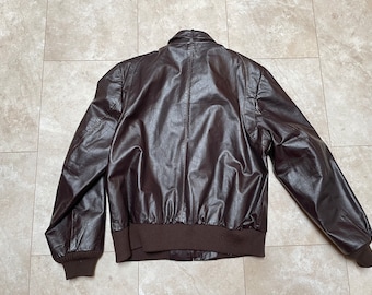 VINTAGE Hill &Archer Men 44 Suede Leather Bomber Jacket