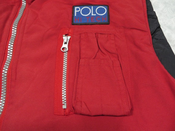 Vintage Polo Hi Tech Vest Red Ralph Lauren Puffer… - image 6