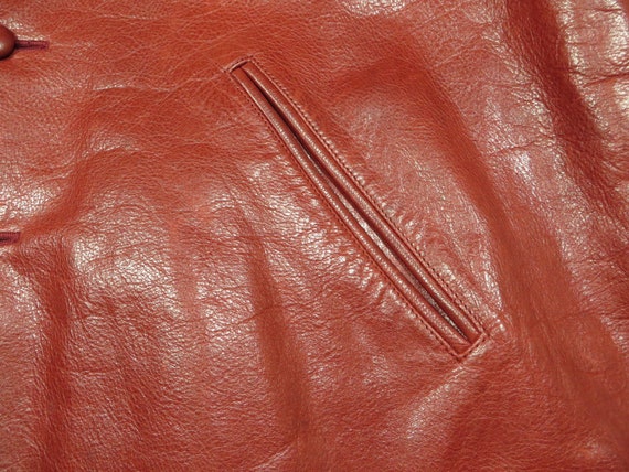 Vintage Calugi E Giannelli Jacket Red Leather 90'… - image 5