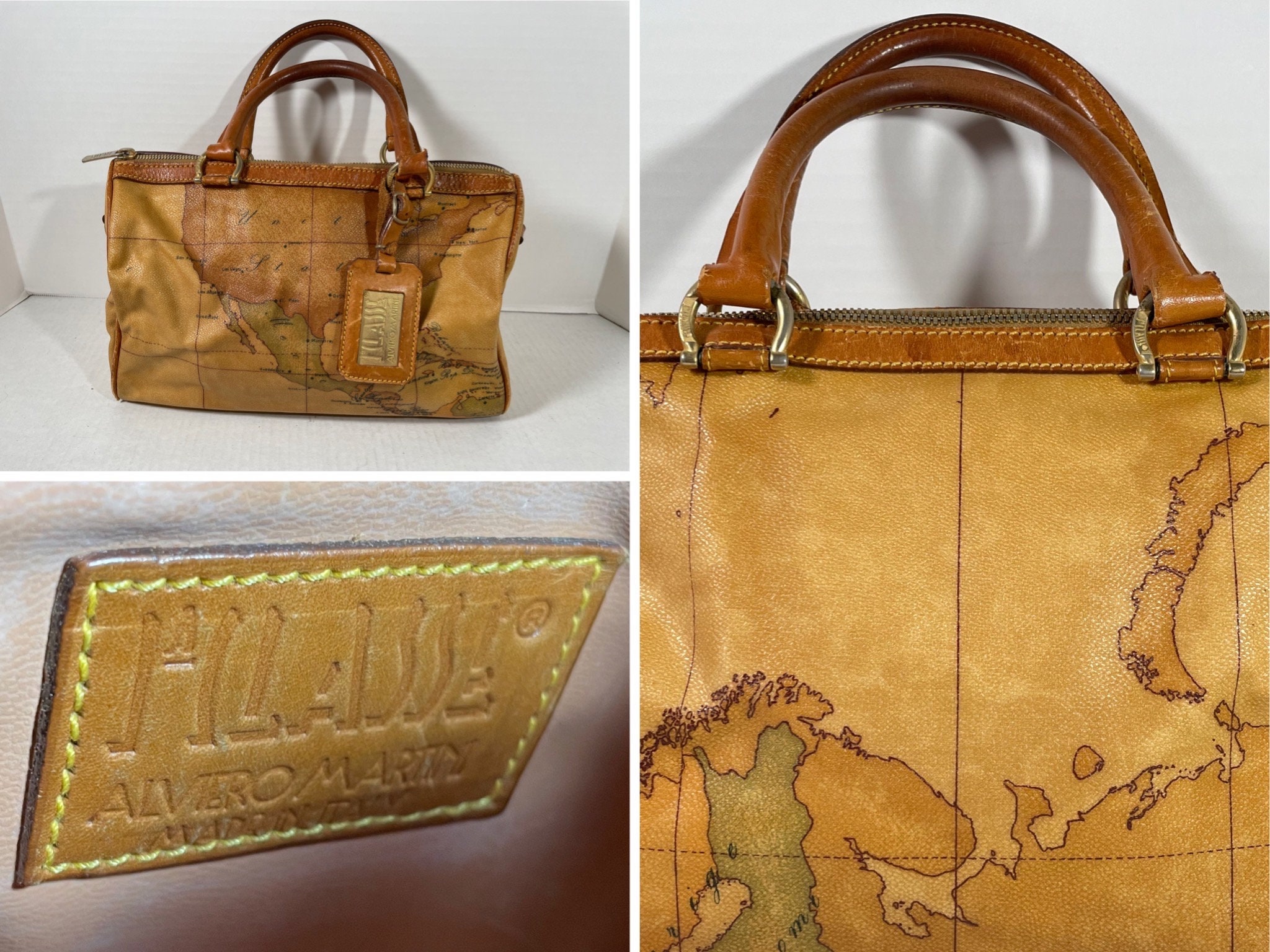OLD-TIME] Early second-hand bag Alviero Martini map Boston bag - Shop  OLD-TIME Vintage & Classic & Deco Handbags & Totes - Pinkoi