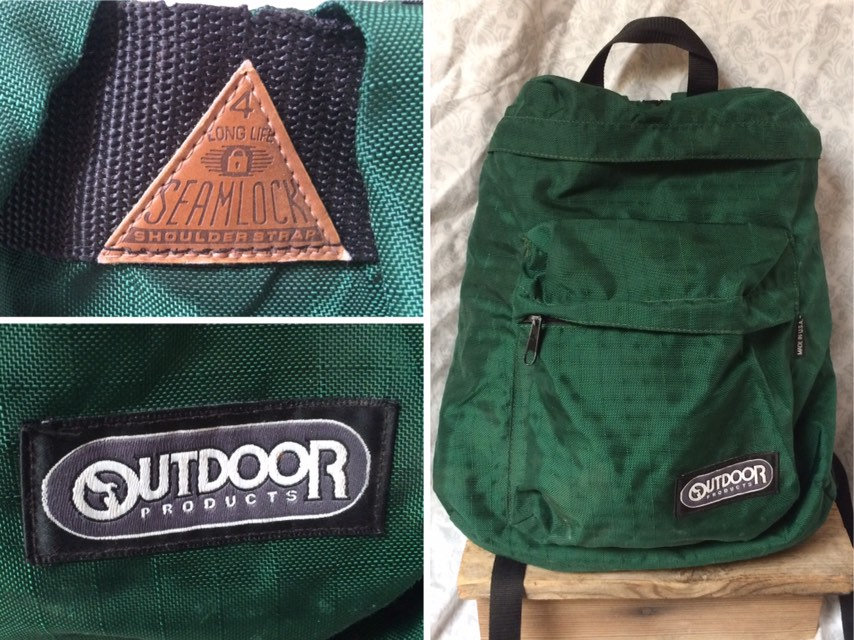 Vintage Outdoor Products Backpack 90's Tear Drop Green Nylon